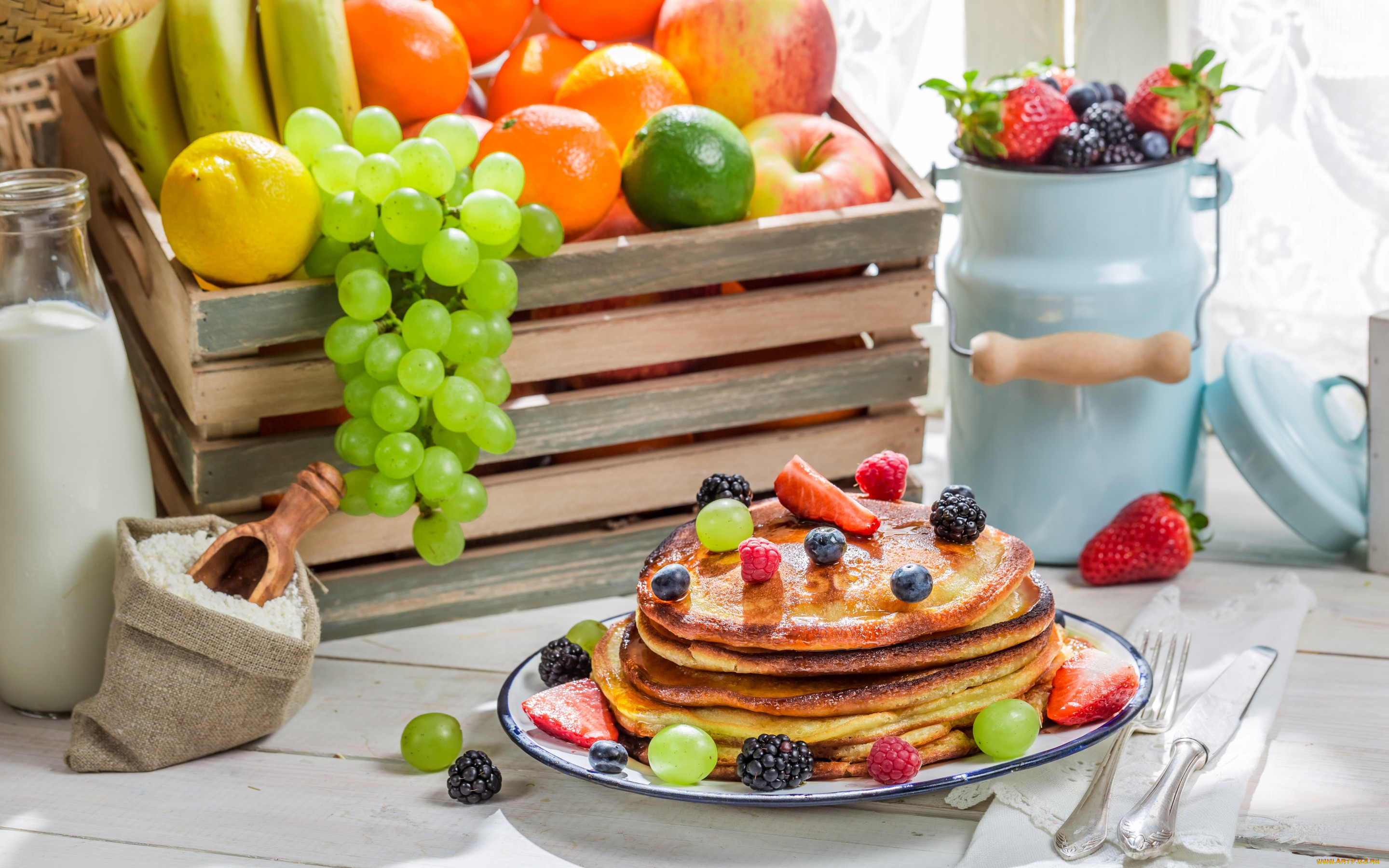 , ,  , breakfast, pancakes, , , , fruit, berries